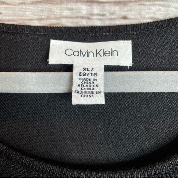 Calvin Klein Round Neck Bracelet Sleeve Embellished Beaded Pullover Sweater XL - Picture 3 of 15